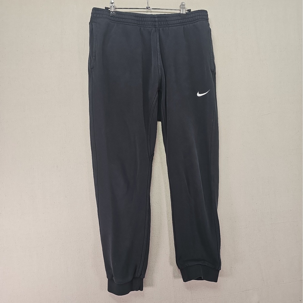 Nike Mens Large Sportswear Club Fleece Joggers Black Taper Sweatpants 826431-010